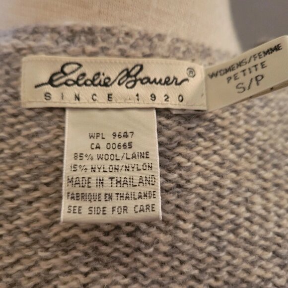 Wool Knit Grey Sweater Pullover Women’s Eddie Bauer, Sz. Sm - Picture 13 of 14